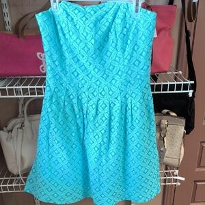 Lilly Pulitzer Turquoise Lace Strapless Dress